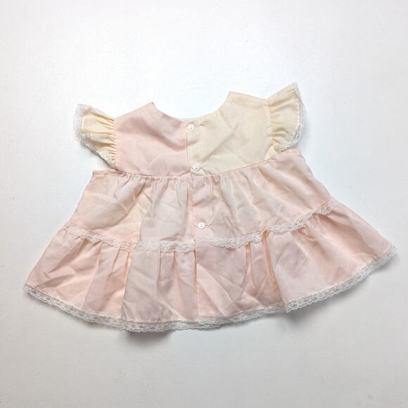 Vintage Swing Top Girls Size 24m Peach Flutter Rosette - Picture 4 of 6